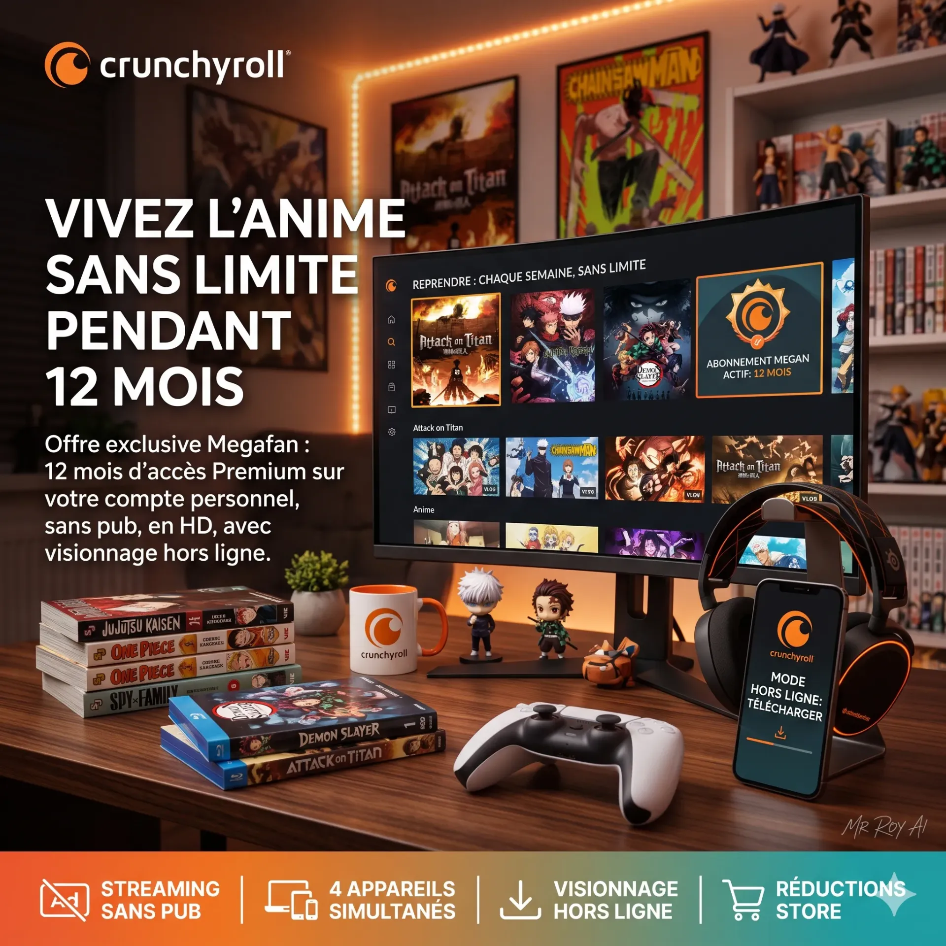 Crunchyroll (MEGA FAN) | 12 mois - Compte complet