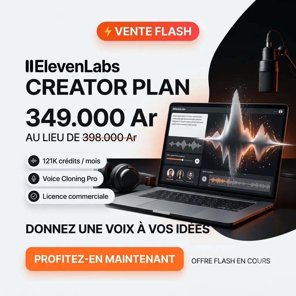 ElevenLabs | CREATOR PLAN - 12 MOIS | ⚡Offre Flash⚡