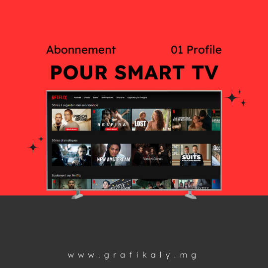 Netflix (Smart TV)​ - 01 Profil - ⚠️⚠️Renouvellement uniquement⚠️⚠️