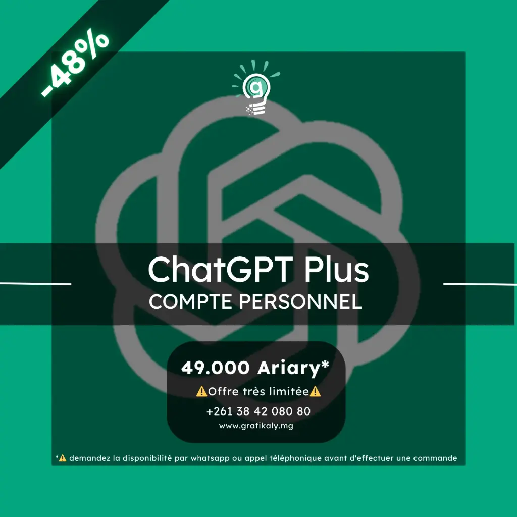 Chatgpt - Compte perso (01 mois)