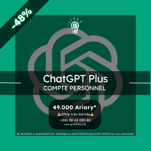 Chatgpt - Compte perso (01 mois)